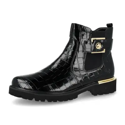 Bottines Remonte D8684-03 Noires - Cuir Lacets Zip Grande Pointure Femme — photo 1