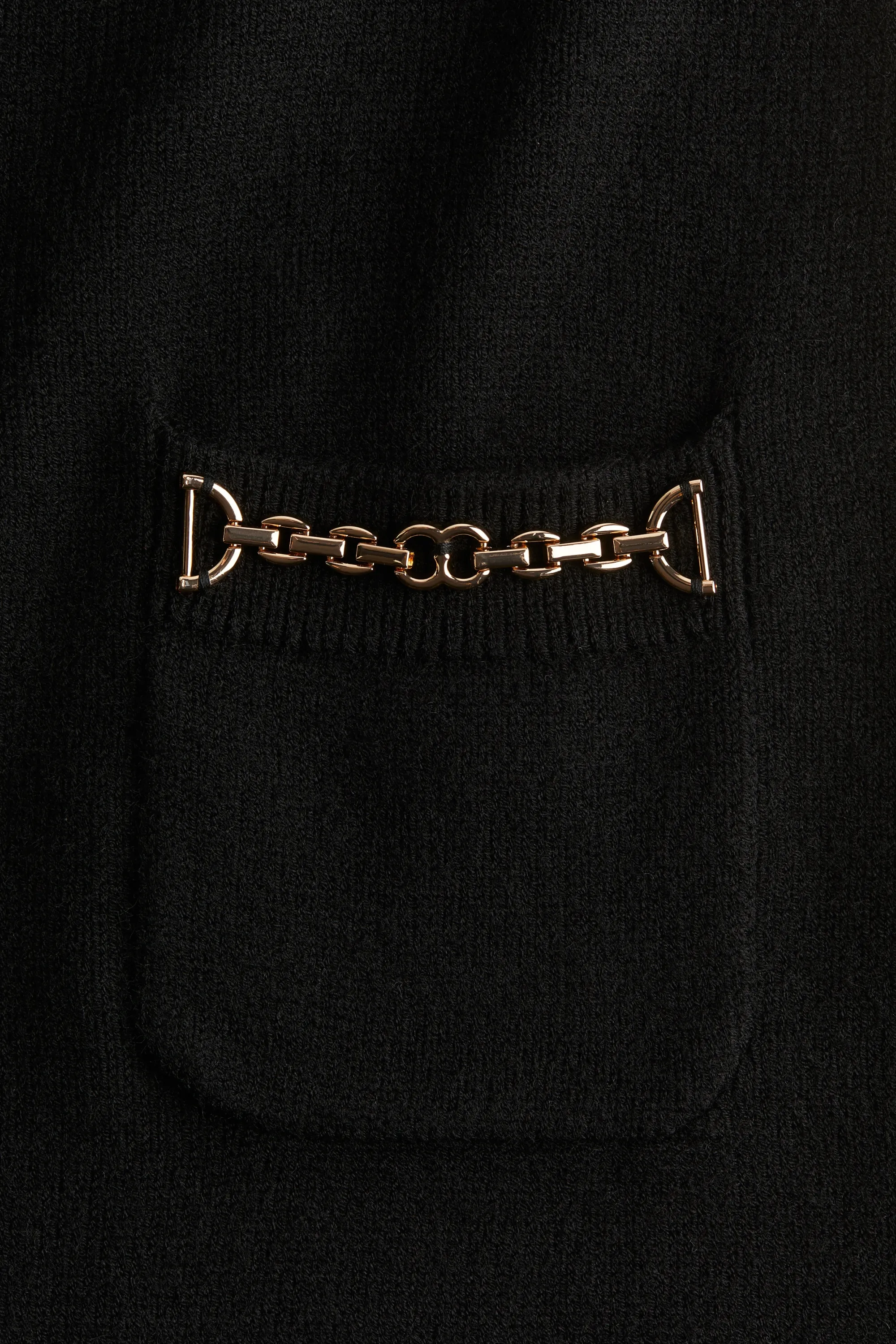 Robe en maille avec chaînes - Noir