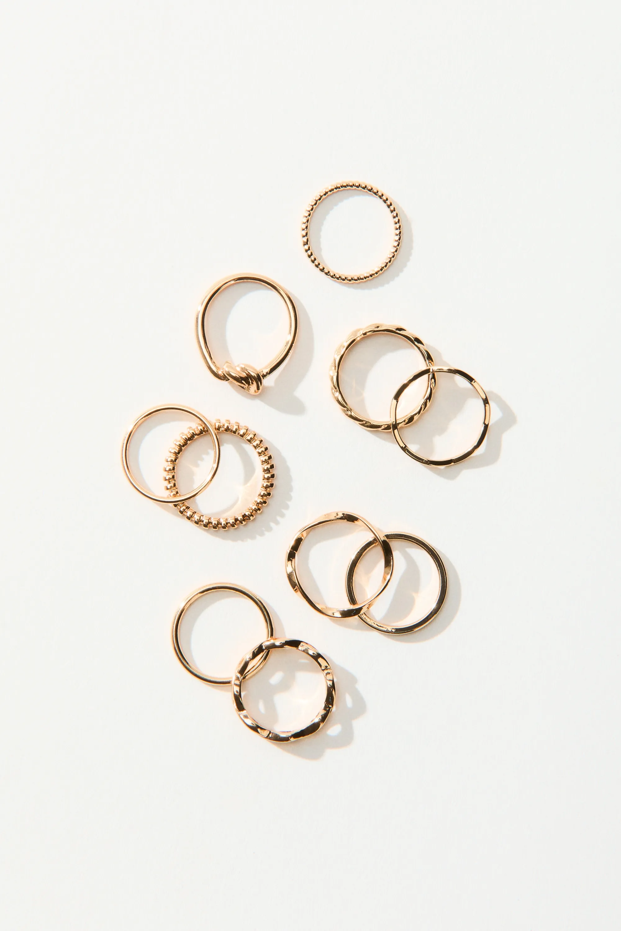 Lot de 10 bagues - Doré