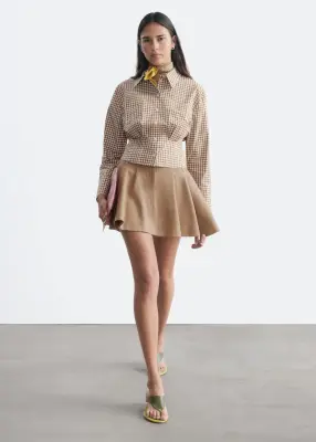 Chemise cintrée - Brun/À carreaux — photo 3