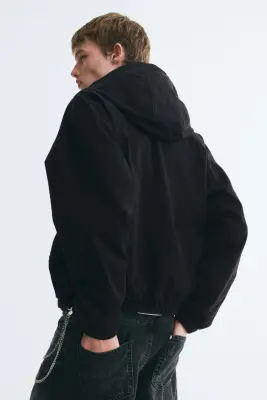Veste workwear à capuche en coton - Noir — photo 3