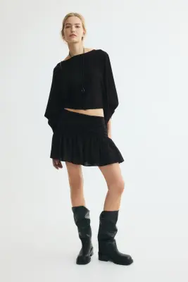 Cape en viscose mélangée - Noir — photo 1