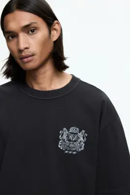 T-shirt imprimé Loose Fit - Noir/Running Club — photo 2