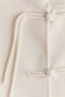Veste en laine mélangée avec détail à nouer - Beige clair — photo 4