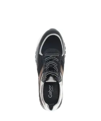 Baskets Gabor 76.375.67 Noir Multi - Cuir Lacets Grande Pointure Femme — photo 3