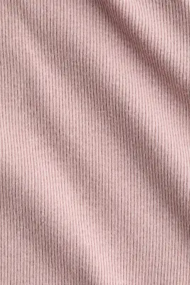 Top côtelé en coton mélangé - Vieux rose — photo 3