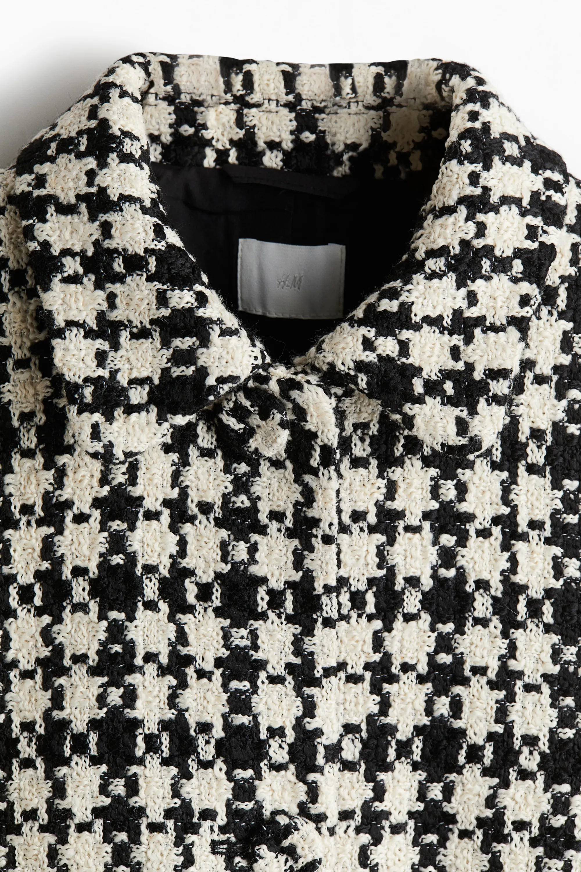 Veste en tissu jacquard - Crème/carreaux noirs