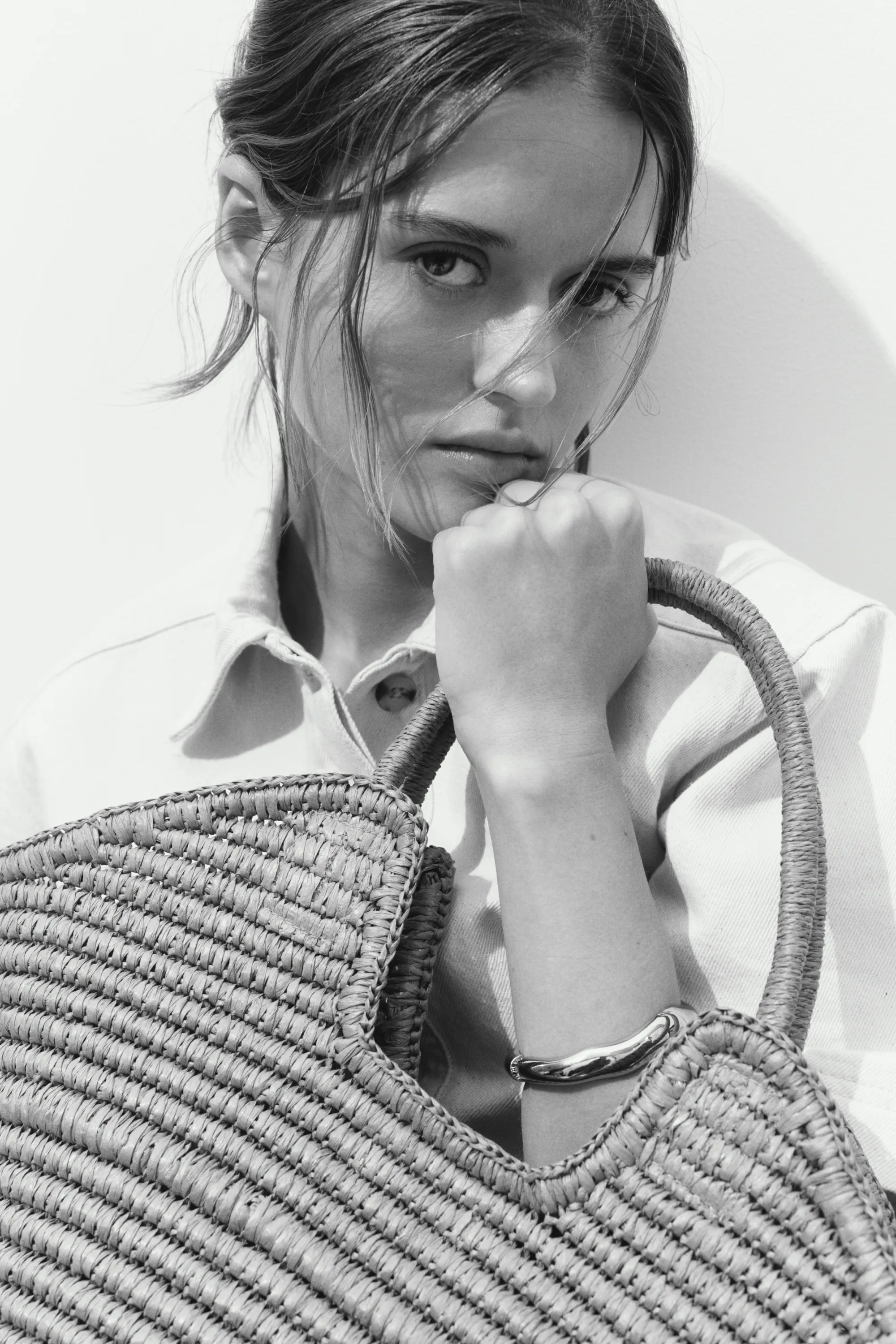 Sac shopping en paille - Beige