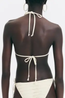 Haut de maillot triangle paddé - Crème — photo 2