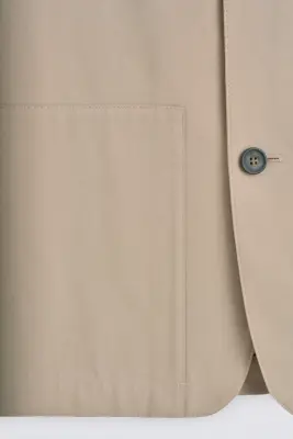 UNSTRUCTURED COTTON-BLEND BLAZER - SABLE — photo 2