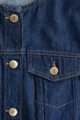 Chemise cintrée en twill - Bleu denim foncé — photo 4