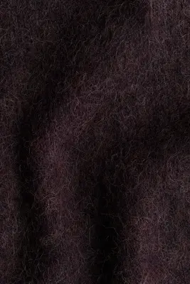 Pull oversize en alpaga mélangé - Marron foncé — photo 3