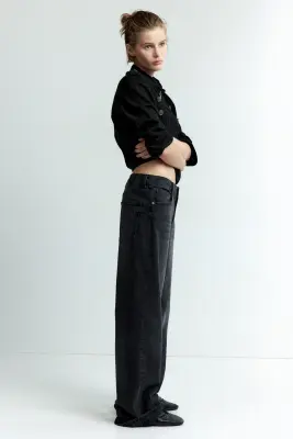 Straight High Waist Jeans - Noir denim — photo 2