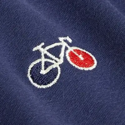 Sweat Basile bleu marine vélo brodé — photo 5