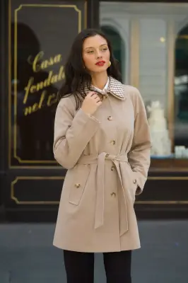 Charlie Short Trenchcoat - Khaki — photo 4