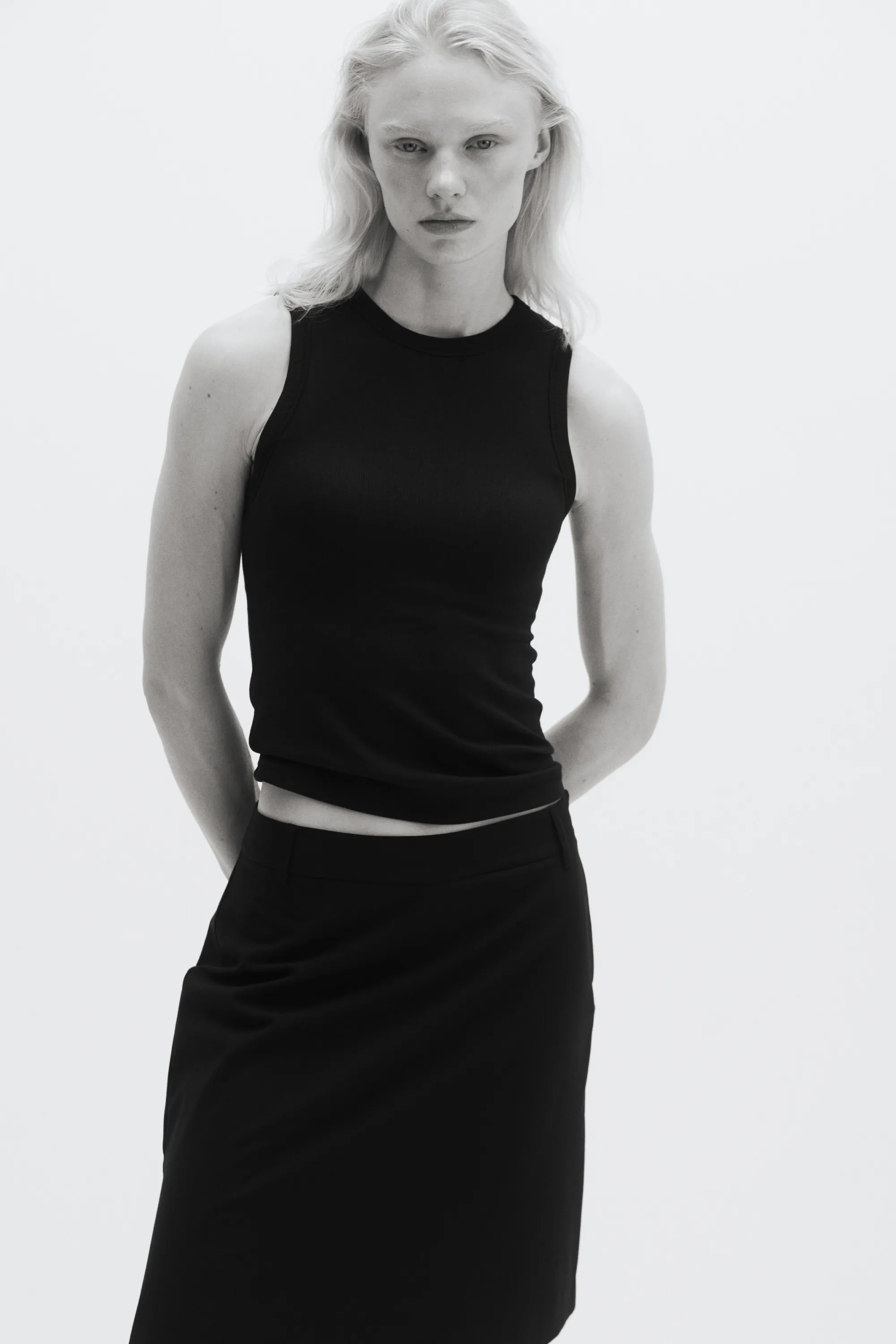 Débardeur côtelé Cooling Slim Fit - Noir