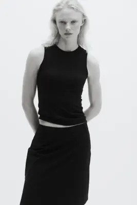 Débardeur côtelé Cooling Slim Fit - Noir — photo 1