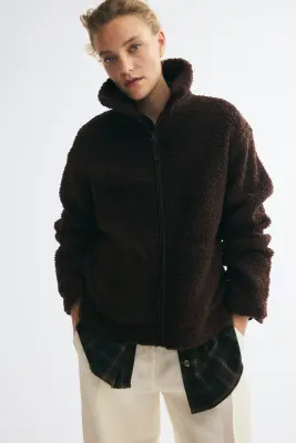 Veste en tissu Teddy bear - Marron foncé — photo 2