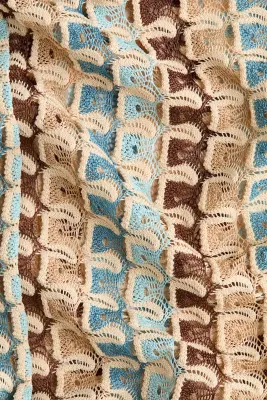 Robe maxi façon crochet - Beige clair/motif — photo 3