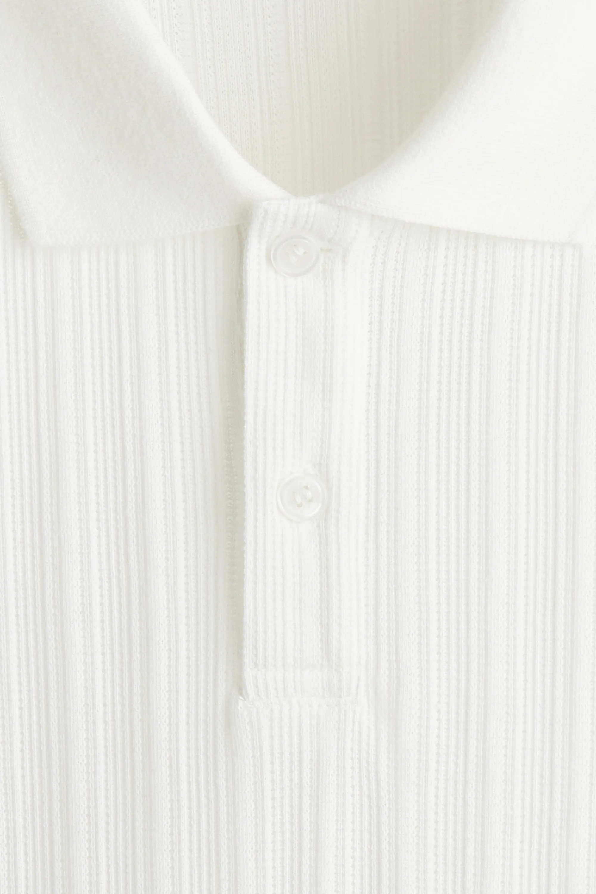 Polo Slim Fit en jersey texturé - Blanc