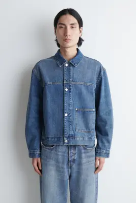 VESTE-CHEMISE EN DENIM - BLEU — photo 1