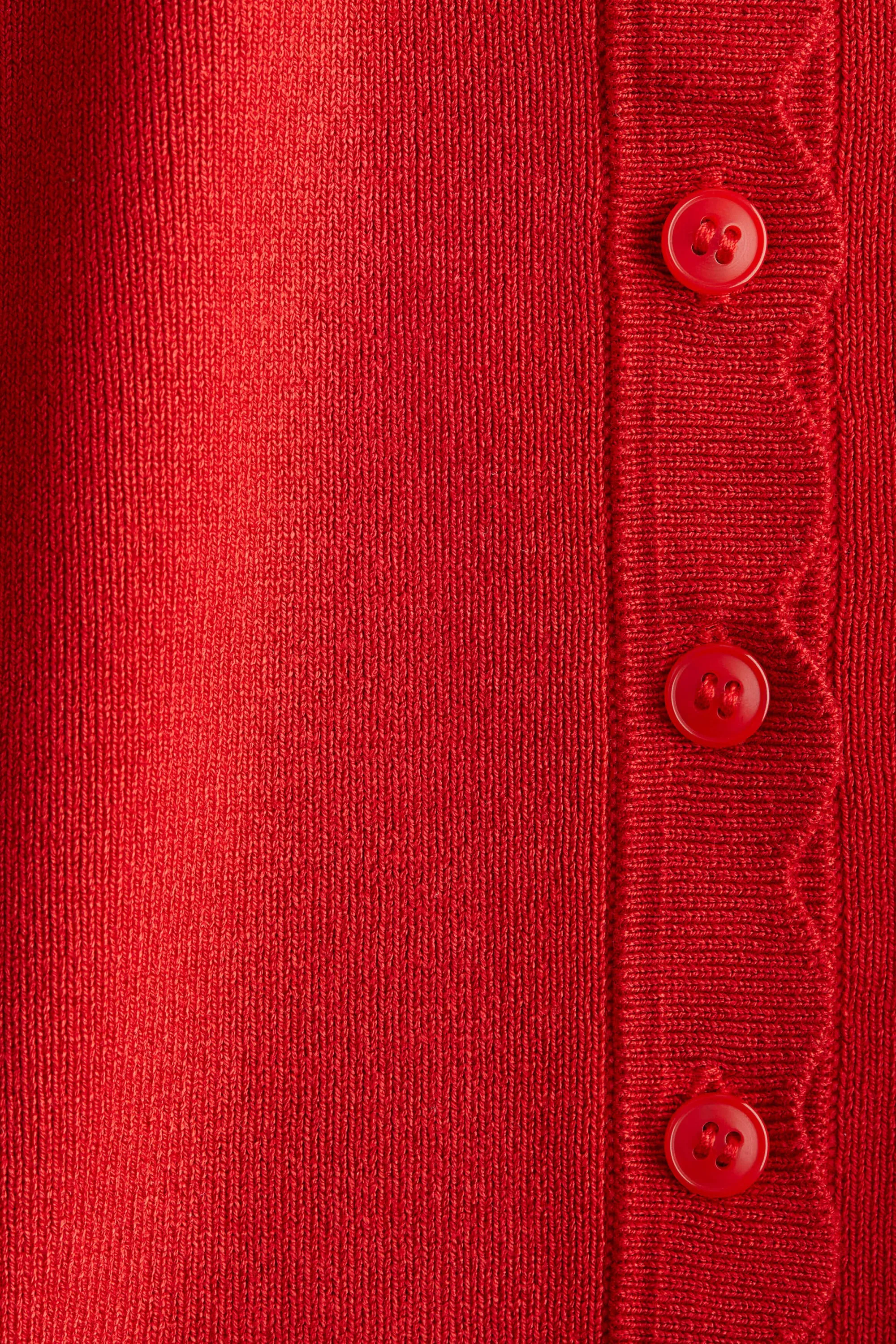 Gilet en maille fine à bords festonnés - Rouge