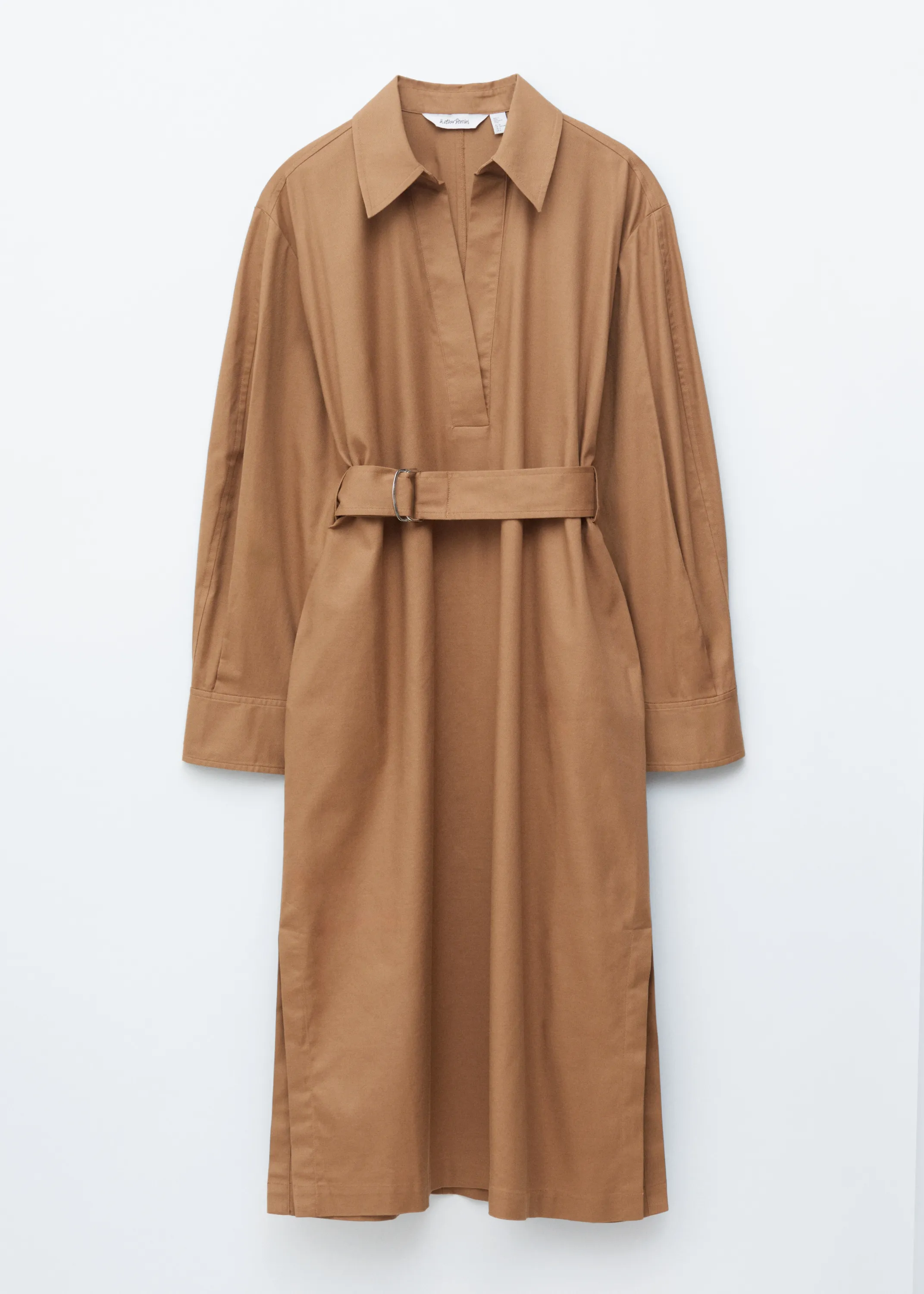 Robe midi ceinturée - Marron Clair
