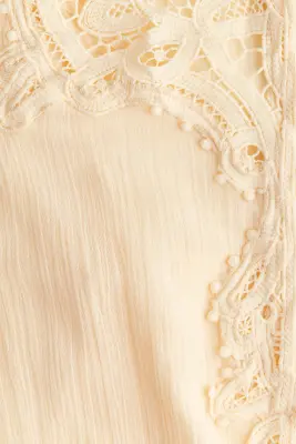Robe en coton avec dentelle - Jaune clair — photo 4