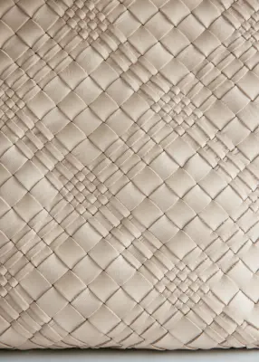 Sac fourre-tout en cuir tressé - Beige clair — photo 5