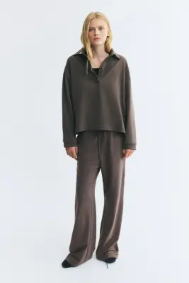 Pantalon jogger à jambes droites - Taupe foncé — photo 1