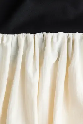 Robe épaules nues - Noir/crème — photo 3