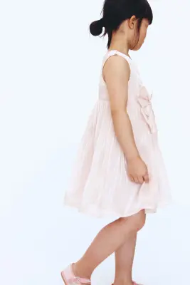 Robe en organza avec nœud - Rose clair — photo 2