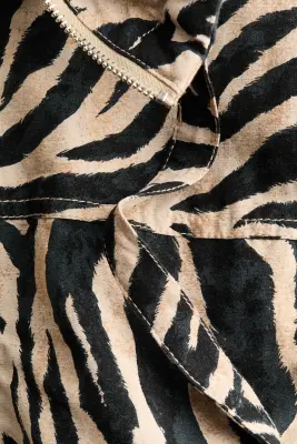 Veste en lin mélangé - Beige/imprimé zèbre — photo 5