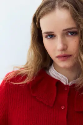 Gilet avec col - Rouge — photo 1