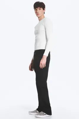 SPACE JEAN TAILLE MI-HAUTE COUPE DROITE DÉCONTRACTÉE - Black Rinse - Noir — photo 3