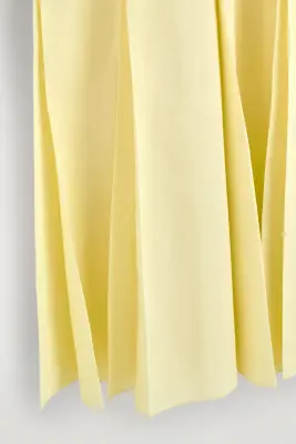 ROBE LONGUE À PLIS EN COTON ET LIN - JAUNE — photo 4
