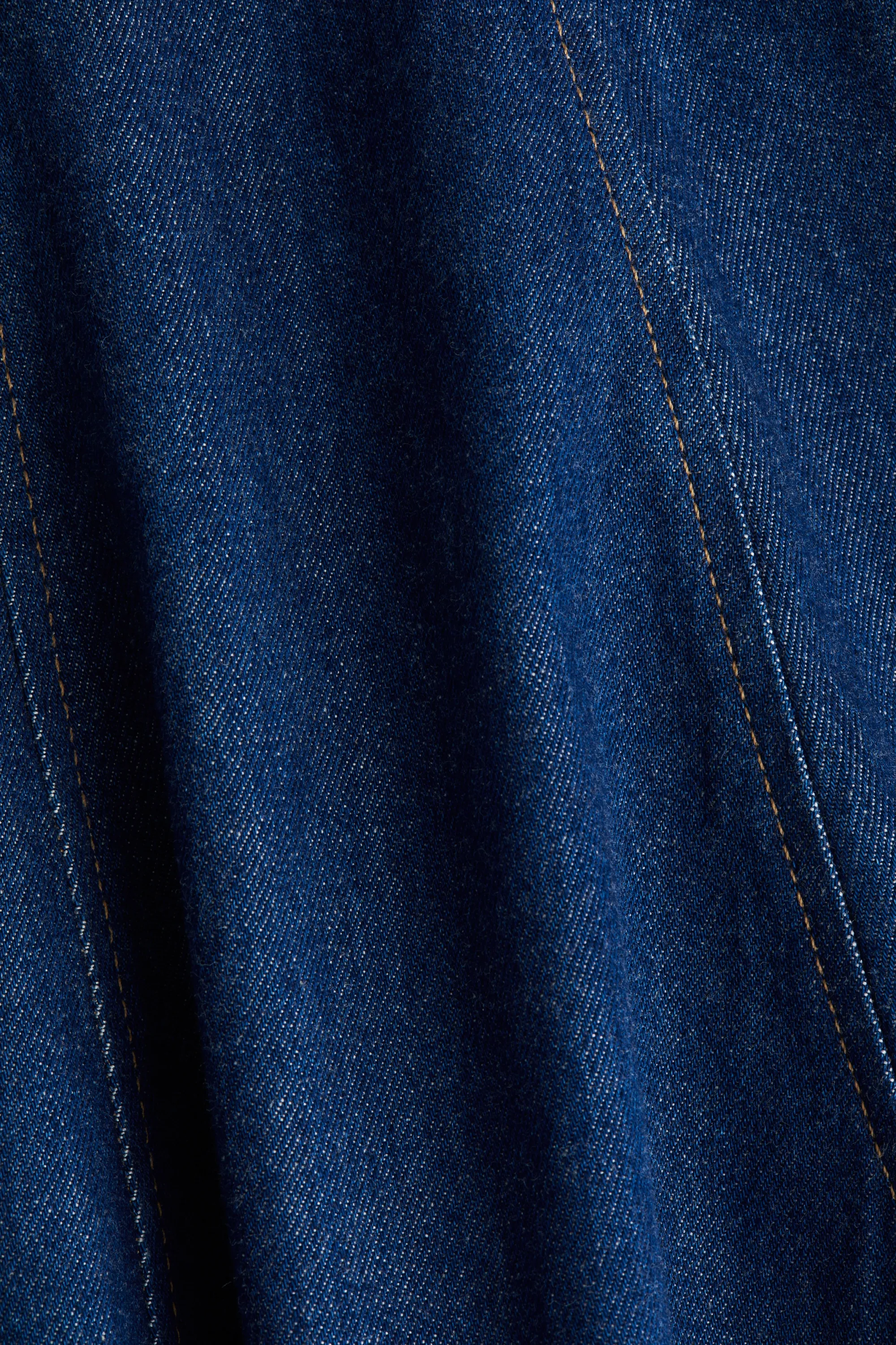 Robe en denim avec jupe évasée - Bleu denim foncé