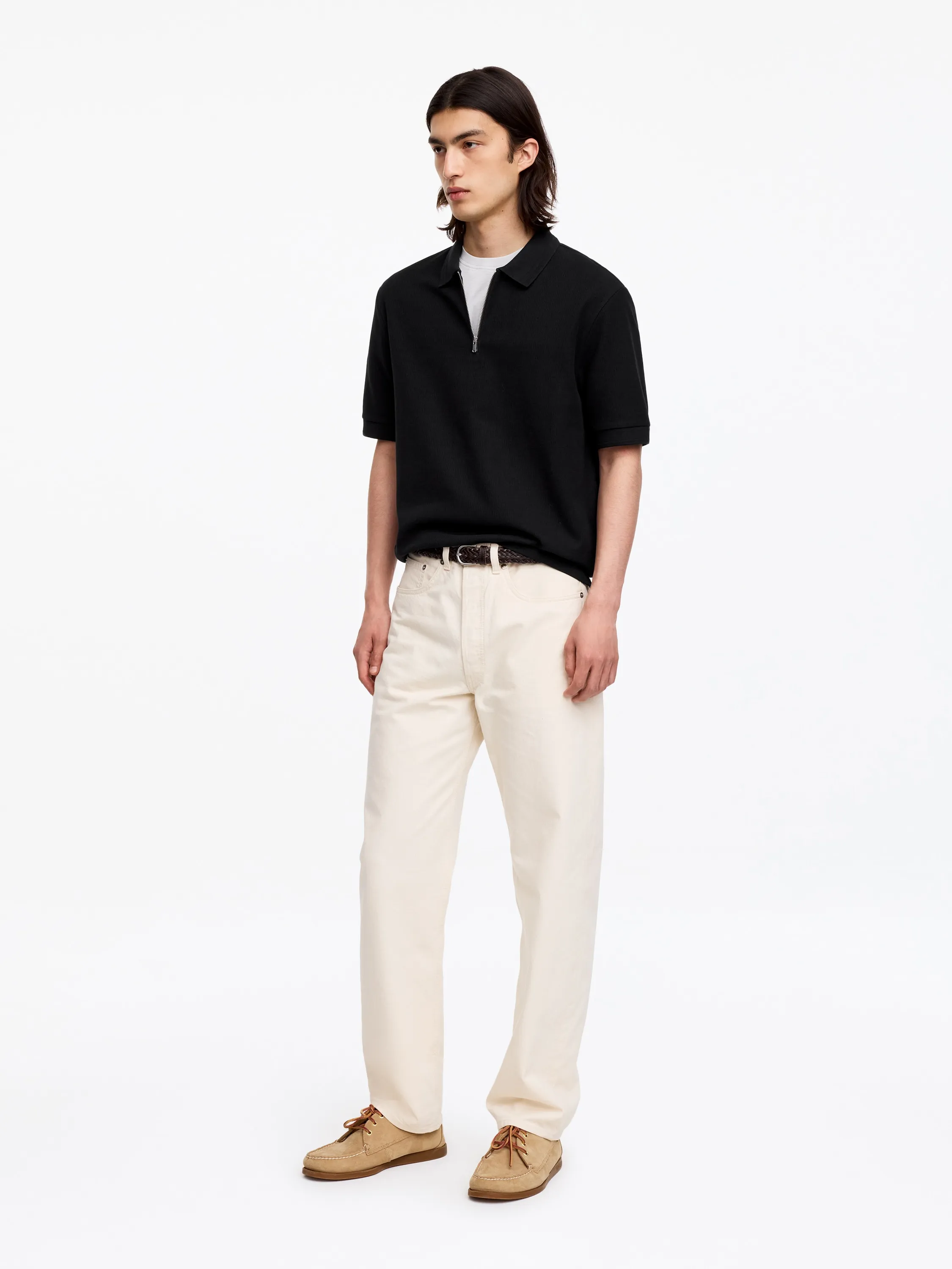 Polo demi-zippé - Noir