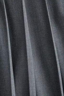 Jupe plissée en twill - Gris chiné — photo 2