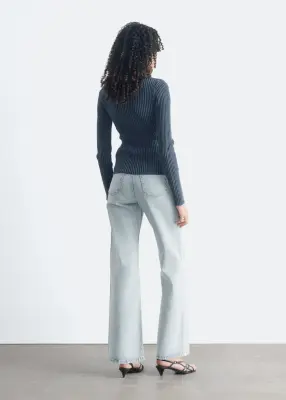 Cardigan zippé à col roulé - Bleu foncé — photo 5