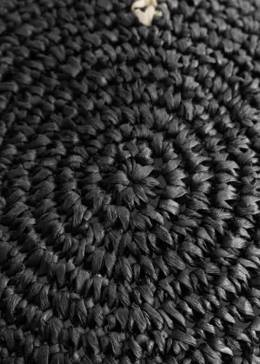 Bob en paille tressée - Noir — photo 2