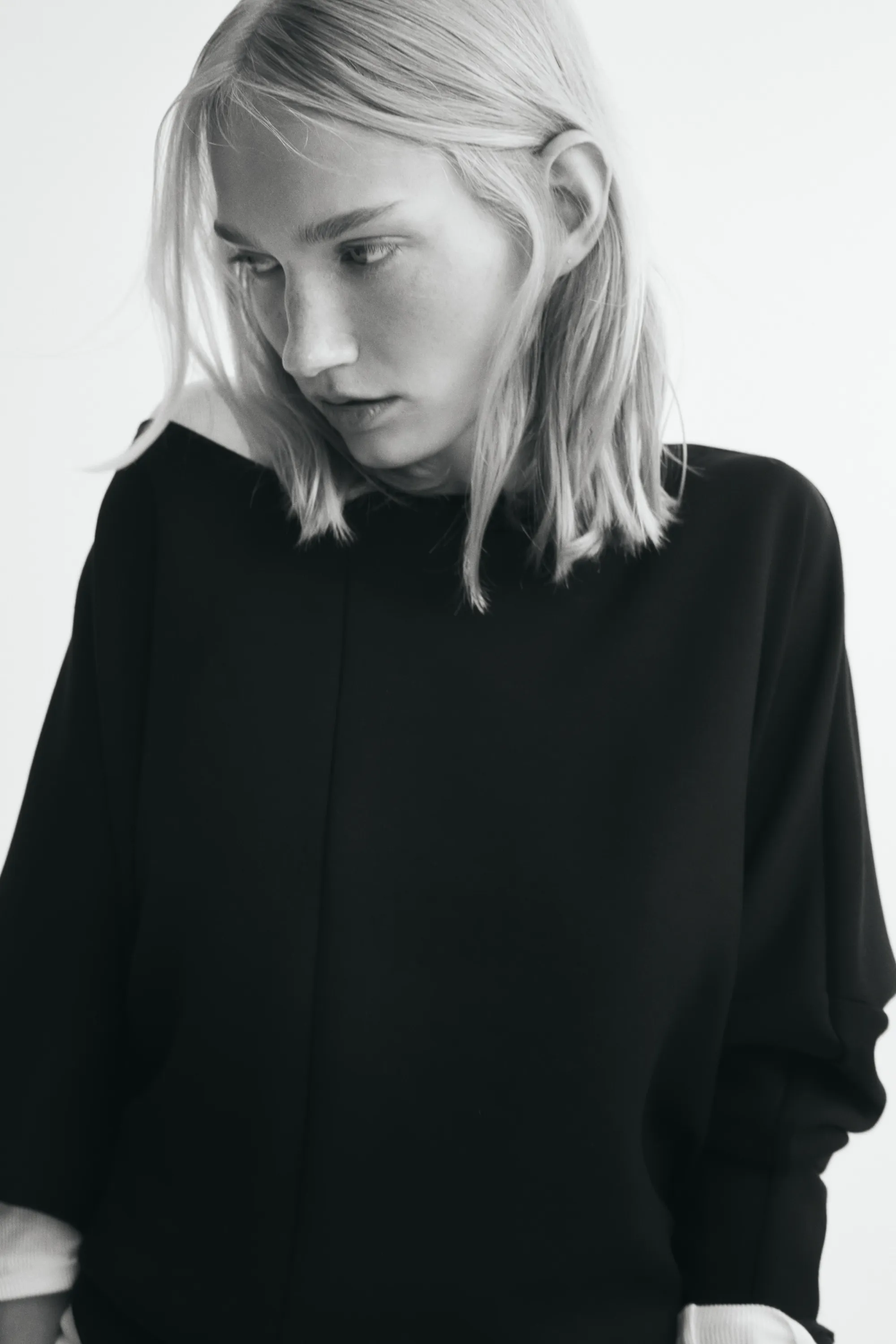 Sweat en scuba avec manches chauve-souris - Noir