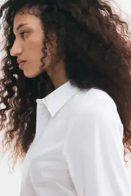 Chemise en coton mélangé - Blanc — photo 2