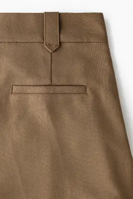 Short à plis - Vert kaki foncé — photo 3