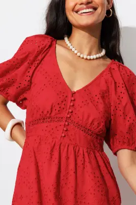 Robe courte broderie anglaise — photo 5