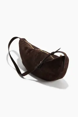 Sac crossbody en cuir - Marron foncé — photo 2