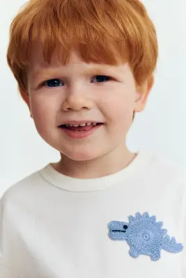 T-shirt avec motifs - Blanc/dinosaures — photo 1