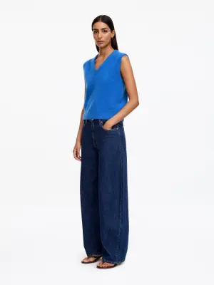 Gilet en mélange de laine et d'alpaga - Bleu — photo 1