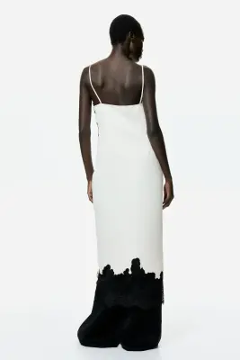 Robe à bretelles fines avec dentelle - Crème — photo 2