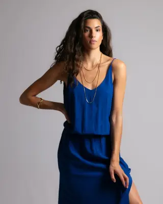 Robe longue Maeva Worker Blue – Karma Koma — photo 4